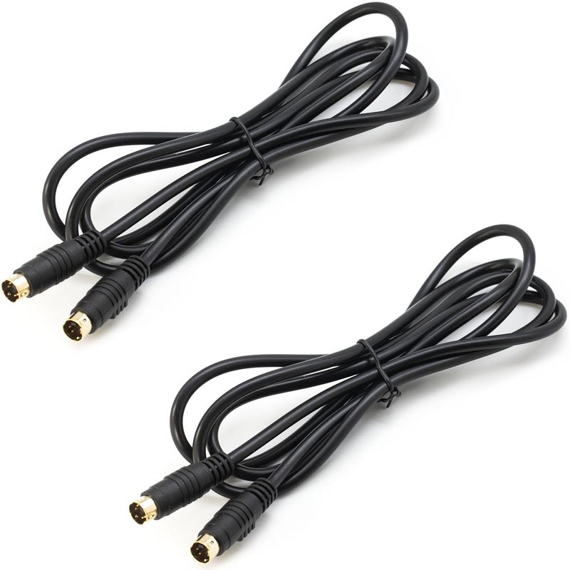 jujinglobal 2pcs 9.8FT (3 Meters) for S-Video S Video 4 pins Connector Cable Gold Plated for DVD DSS DVRs, Home TV Monitor Theater, Players, VCRs, SVHS SVideo receivers, Camcorders - Image 1